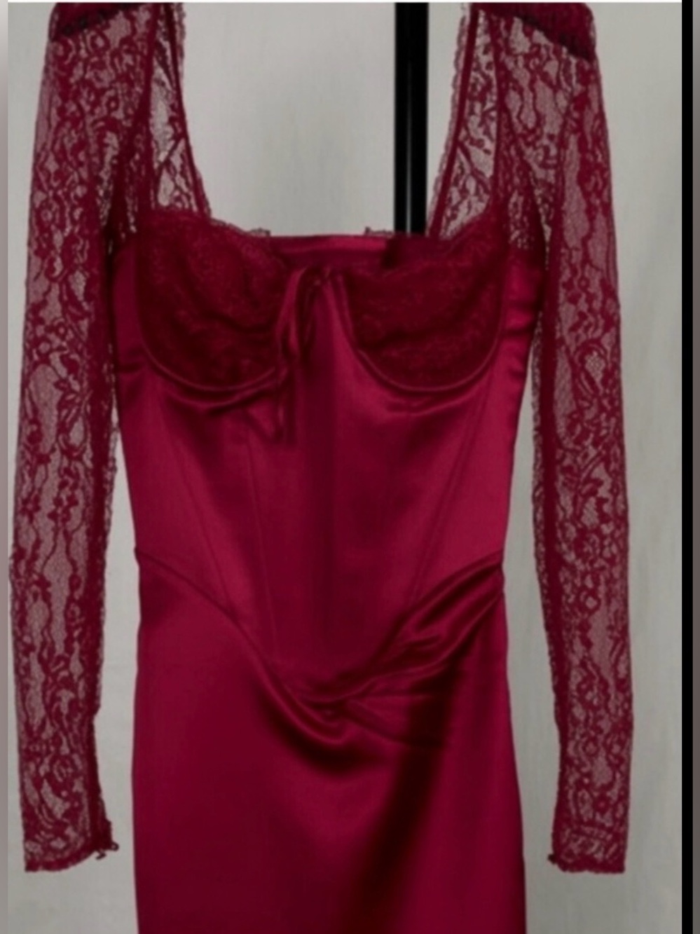 House of CB ‘PERDI’ Berry Satin Maxi Corset Dress Small US4-6 $259 - Picture 7 of 13